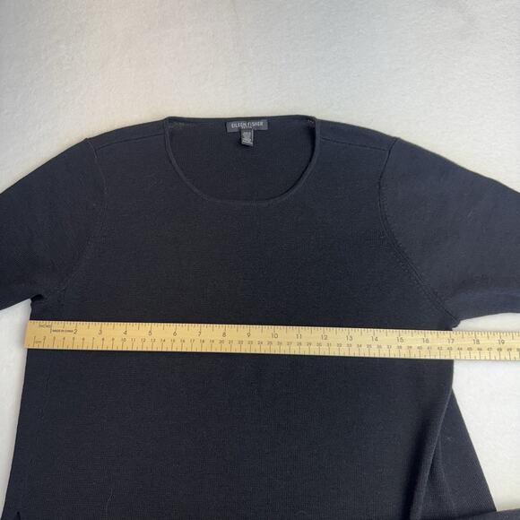 NWOT Eileen Fisher 100% Wool Short Sleeve Tunic High Slit Dress size Petite M - Picture 8 of 8